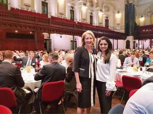 Ms. Farhan with Ms. Elizabeth Broderick at the Annual meeting of Male Champion of Change, Australia, 2018